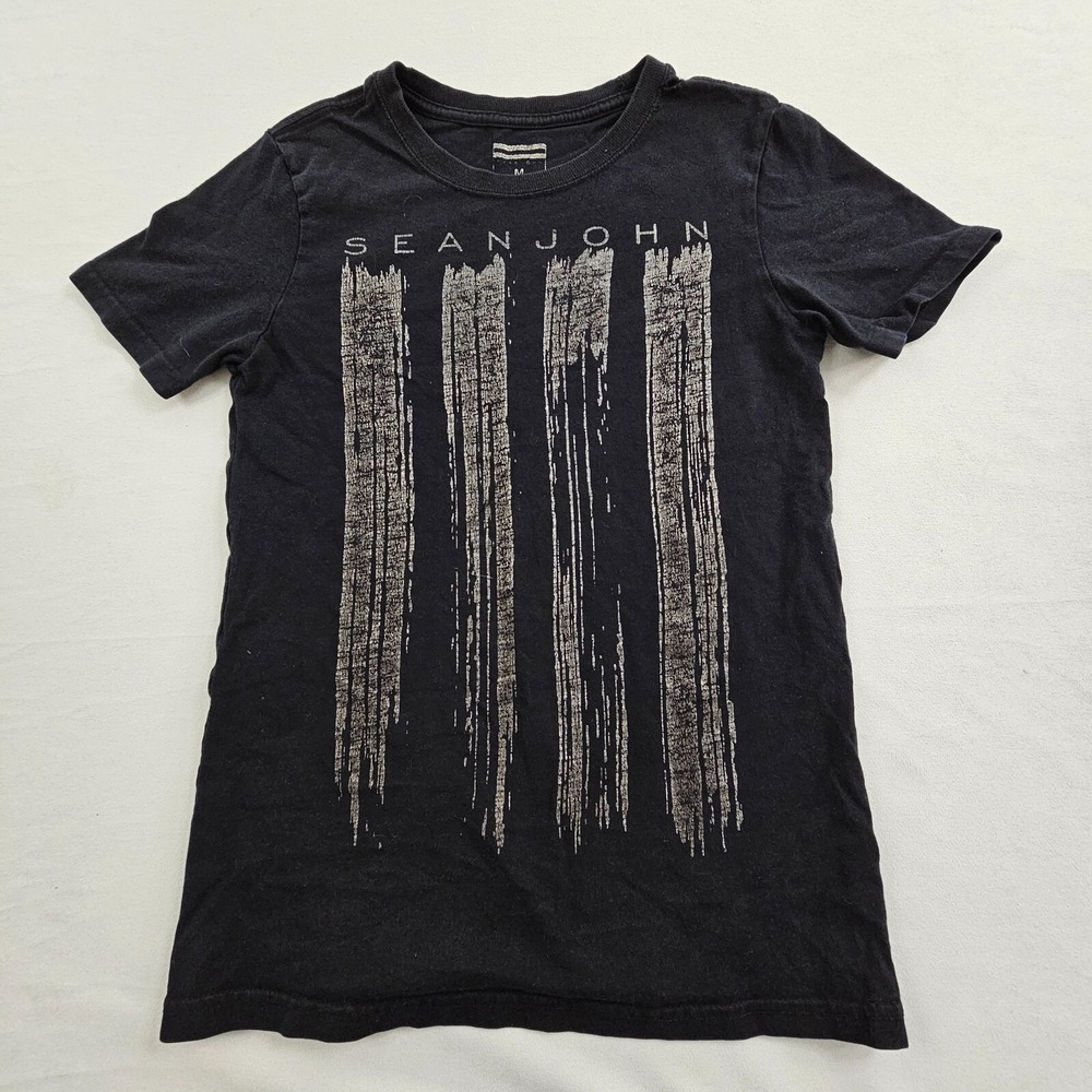 Sean John Black Short Sleeve Graphic Print T-Shirt Youth M